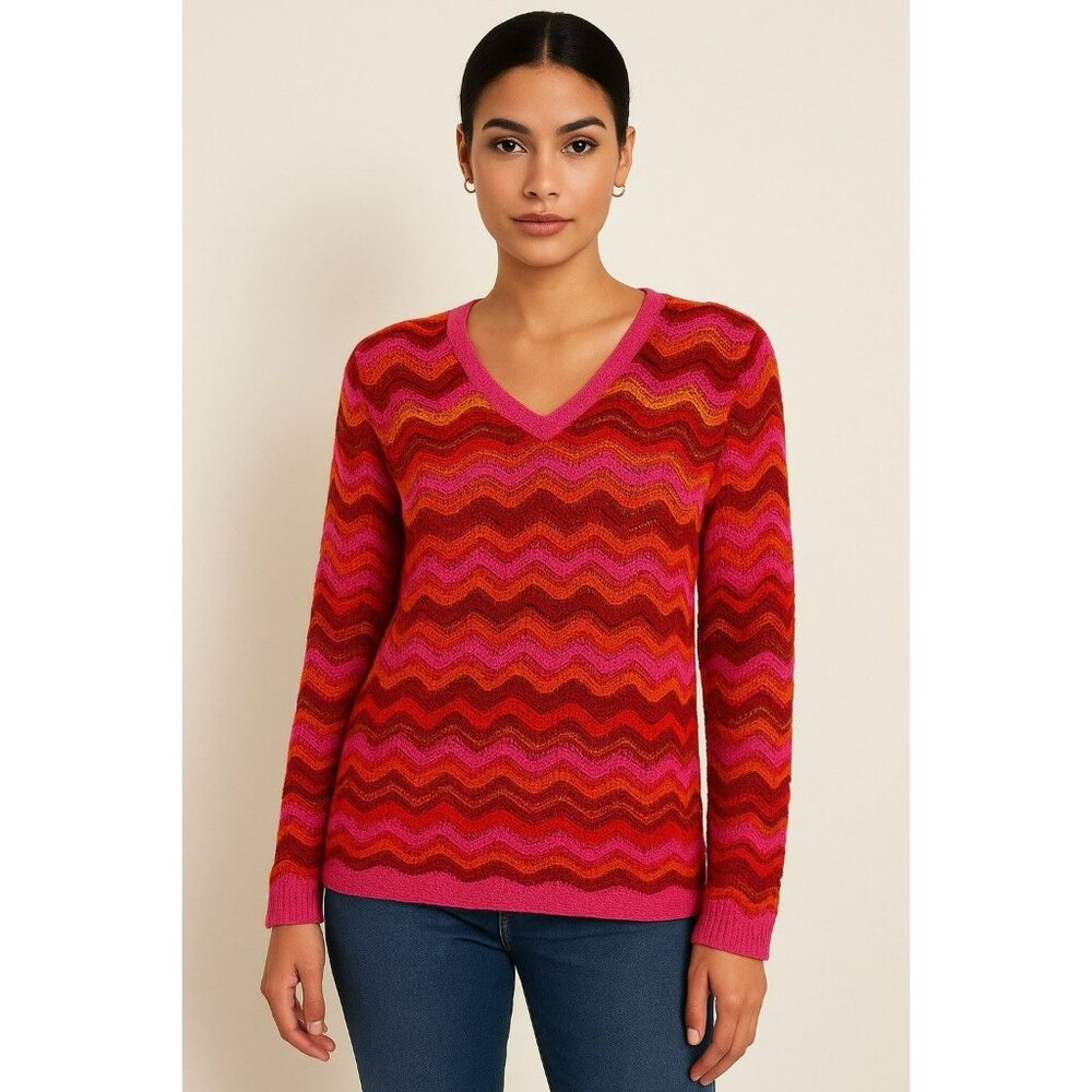 Oscar By Oscar De La Renta Sweater Size 1X Woman’s Colorful Knit Pullover - Picture 2 of 7